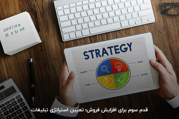 تعیین استراتژی بازاریابی و افزایش آگاهی از برند در قدم سوم بیشتر کردن فروش
