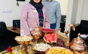 سیدمحمود غفاری و افسانه پورامینی در جشن یلدای ایران پیامک