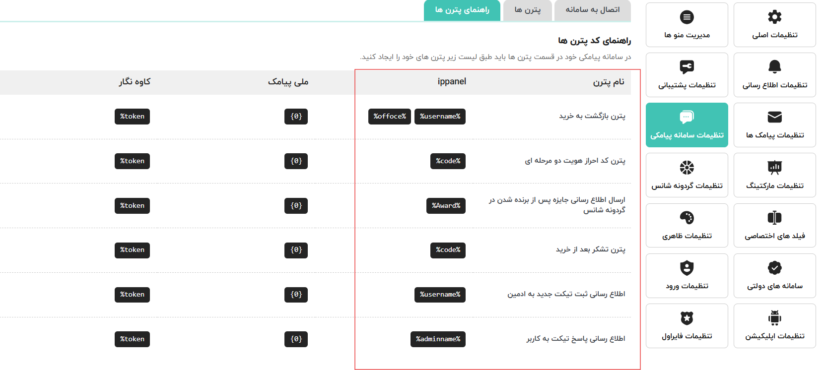 آموزش گام‌به‌گام اتصال پنل کاربری شاهکار به پنل پیامکی ایران پیامک